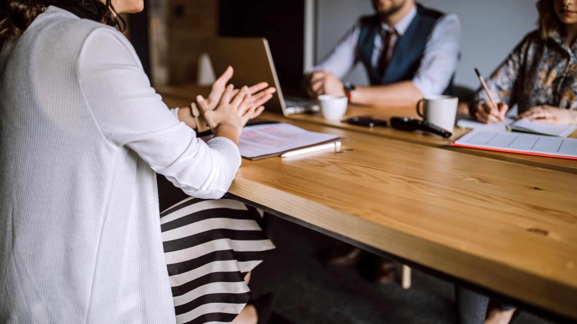 Business meeting with three people 