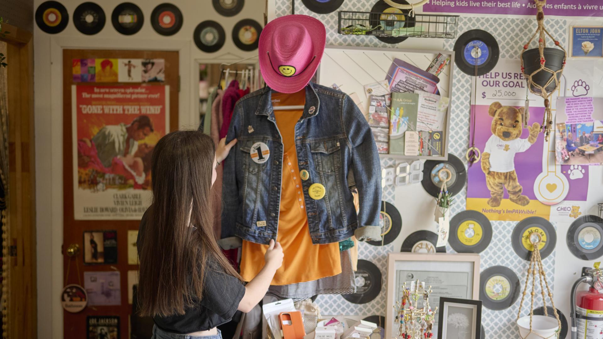 shopper looking at clothing
