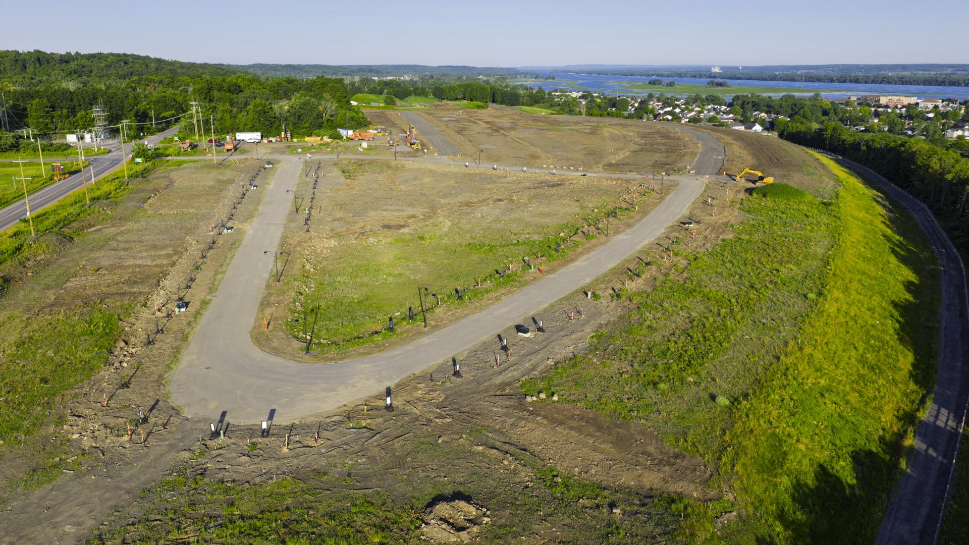 Drone view of development site in progress