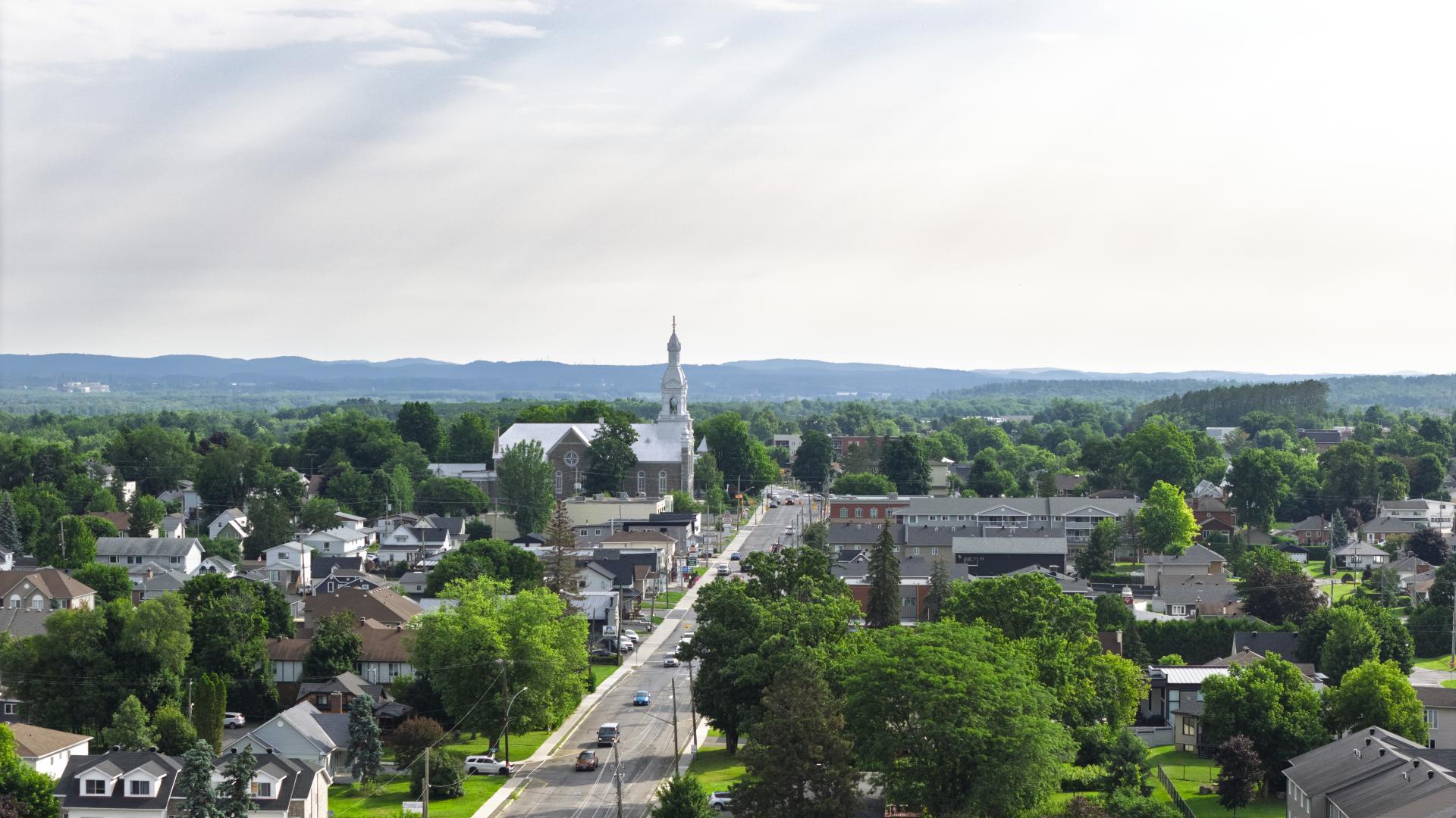drone view of laurier street