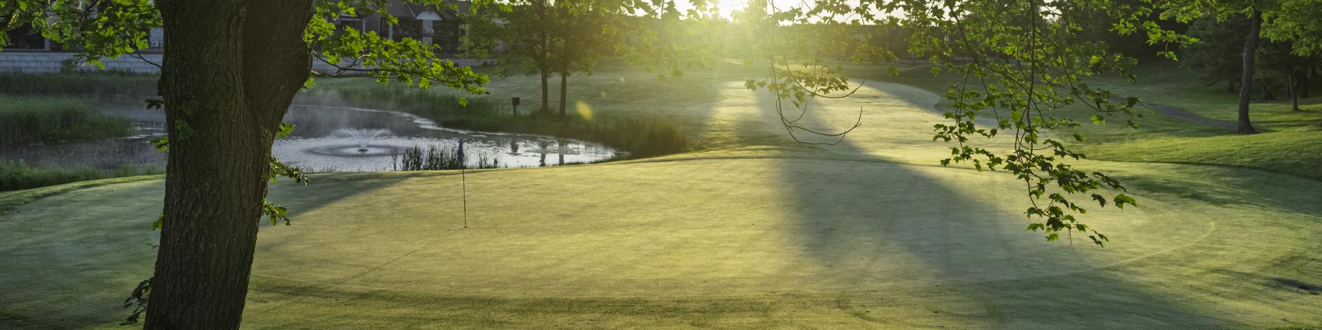 golf course at sunrise