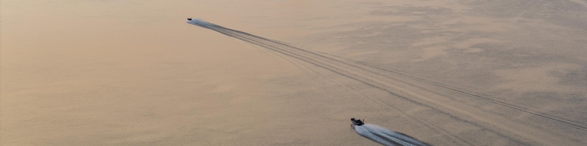 Boats on the Ottawa River at Sunrise
