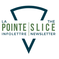 logo de la newsletter montrant le contour de la pizza et le titre de la newsletter The Slice