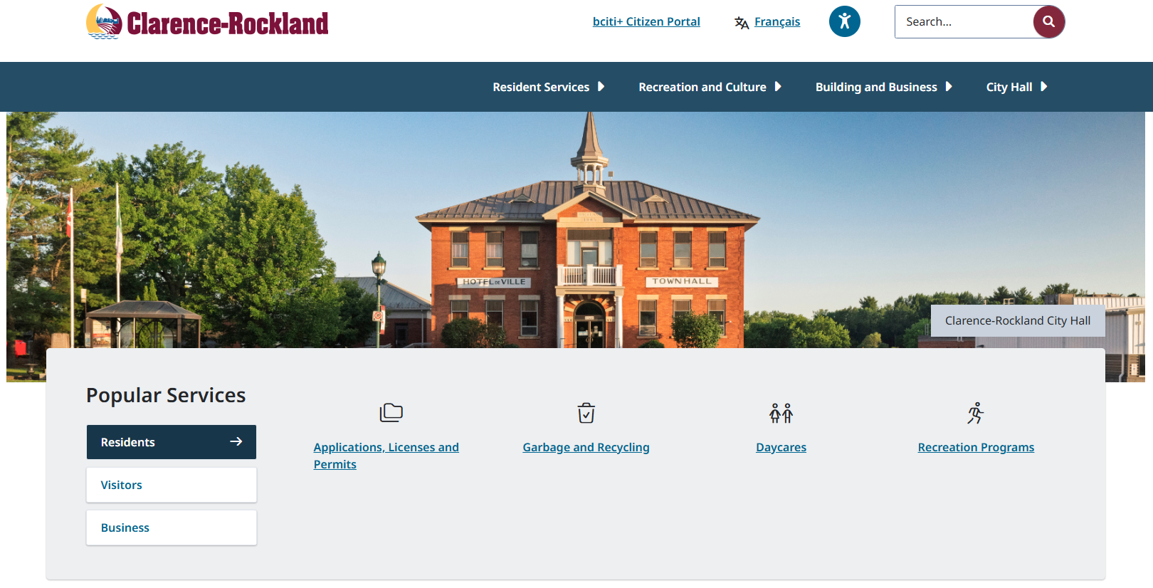 screenshot of the cities landing page of the new website